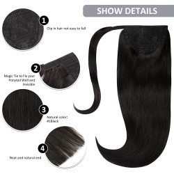 Clip in culík černý 33 cm - dlouhé vlasy za pár minut