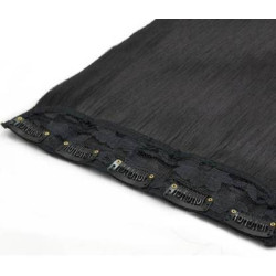 Clip in vlasy - 60 cm dlouhý pás vlasů odstín 1 uhlově černá rovné