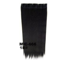 Clip in vlasy - 60 cm dlouhý pás vlasů odstín 1 uhlově černá rovné