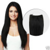 Clip in vlasy - 60 cm dlouhý pás vlasů odstín 1 uhlově černá rovné