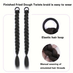 Příčesek - vlasy - dlouhý cop na zapletení černý