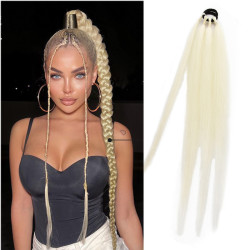 Příčesek - vlasy - dlouhý cop na zapletení platinová blond