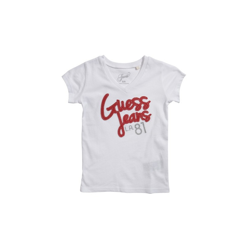 Dívčí - dětské tričko Guess Patsy bílé barvy s nápisem