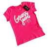 Dívčí - dětské tričko Guess Patsyi růžové barvy s třpytivým nápisem