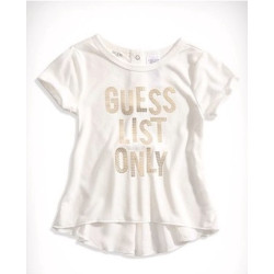 Dívčí tričko Guess Logo smetanově bílé