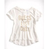 Dívčí tričko Guess Logo smetanově bílé