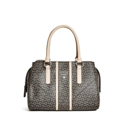 Guess kabelka Nichols Logo Box Satchel hnědá