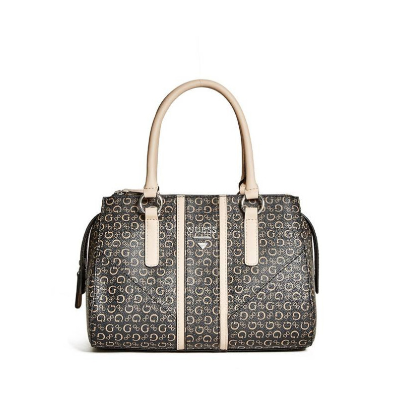 Guess kabelka Nichols Logo Box Satchel hnědá