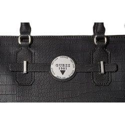 Guess kabelka Delrose Croc-Embossed černá
