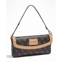 GUESS kabelka Logo Affair Petite Flap hnědá