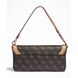 GUESS kabelka Logo Affair Petite Flap hnědá