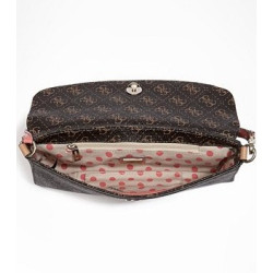 GUESS kabelka Logo Affair Petite Flap hnědá