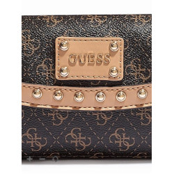 GUESS kabelka Logo Affair Petite Flap hnědá