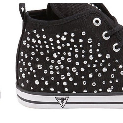 Dámská vycházková kotníková obuv GUESS Joan smetanově černé tenisky