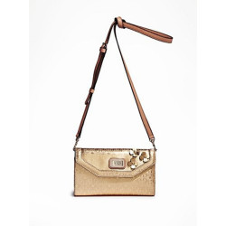 dámská kabelka Guess crosbody Britton mini gold zlatá