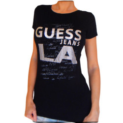 Dámské tričko Guess L.A. logo černé triko