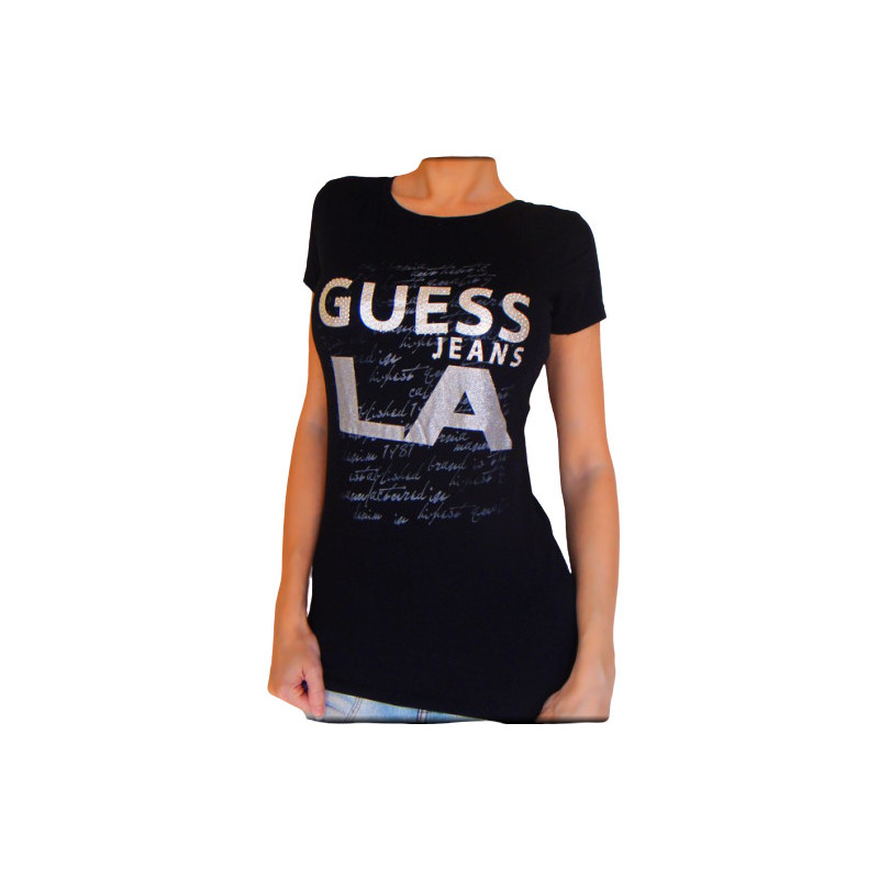 Dámské tričko Guess L.A. logo černé triko