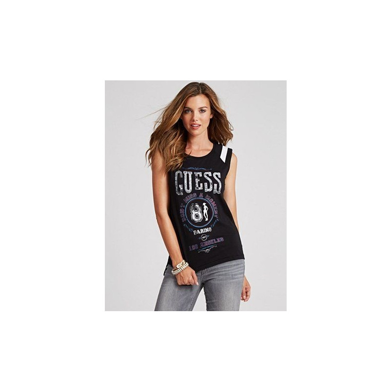 Dámské tričko Guess LOGO 81 - černé triko s potiskem