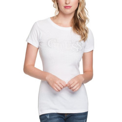 Dámské tričko Guess Lunette bílé triko s kamínky