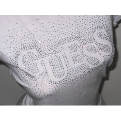 Dámské tričko Guess Lunette bílé triko s kamínky