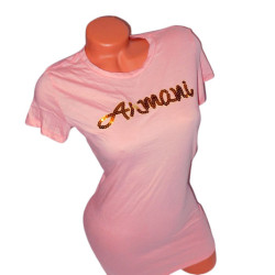 Dámské tričko Armani Exchange - meruňkové triko s flitry