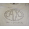 Dámské tričko Armani Exchange - bílé triko s kamínky