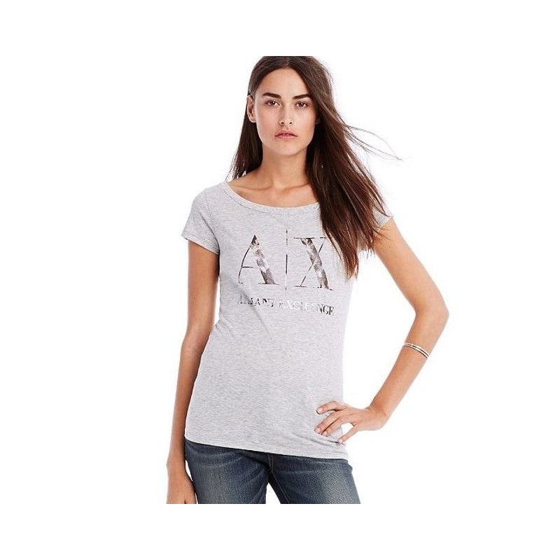 Dámské tričko Armani Exchange - šedé triko s potiskem