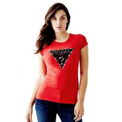 Dámské tričko Guess Leopard Logo červené triko