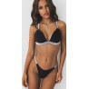Dámské plavky - černé bikiny s push-up košíčky