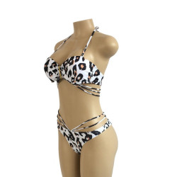 Dámské plavky leopardí push - up bikiny