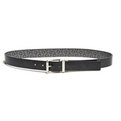 Opasek Guess černý / šedý oboustranný logový