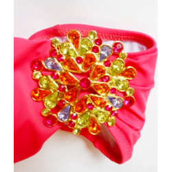 Dámské plavky s kamínkovou broží květované