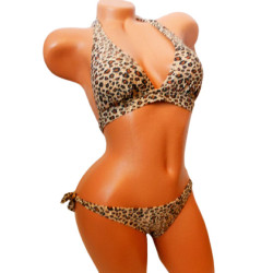 Dámské leopardí push up plavky bikiny
