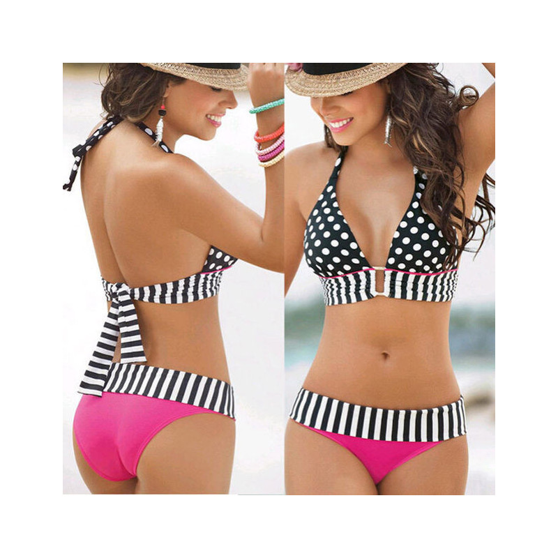 Dámské - dívčí plavky bikiny s puntíky