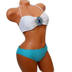 Dámské plavky - bílomodré bikiny