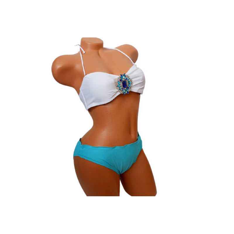 Dámské plavky - bílomodré bikiny