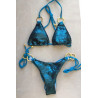 Dámské plavky - modré bikiny s flitry