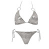 Dámské plavky stříbrné bikiny s flitry