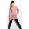 blůzka Koucla halenka - tunika s třpytivou nitkou růžová
