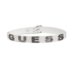 Pánský opasek Guess Metal Text opasek s písmeny bílý
