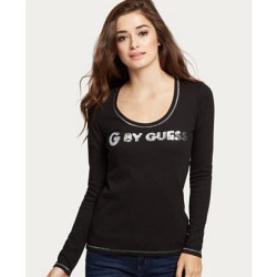 Dámské tričko G by Guess Camrose černé triko s dlouhým rukávem