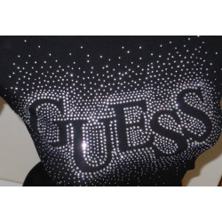 Dámské černé tričko GUESS s kamínky | Lastyle.cz