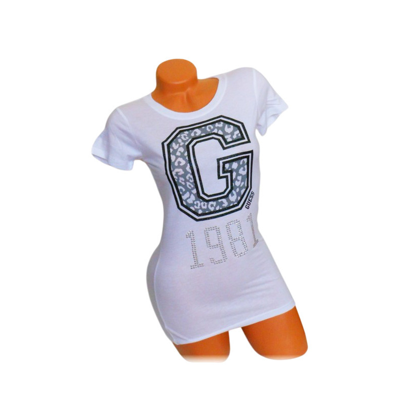 Dámské tričko Guess Collegiate Active bílé triko