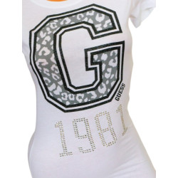 Dámské tričko Guess Collegiate Active bílé triko