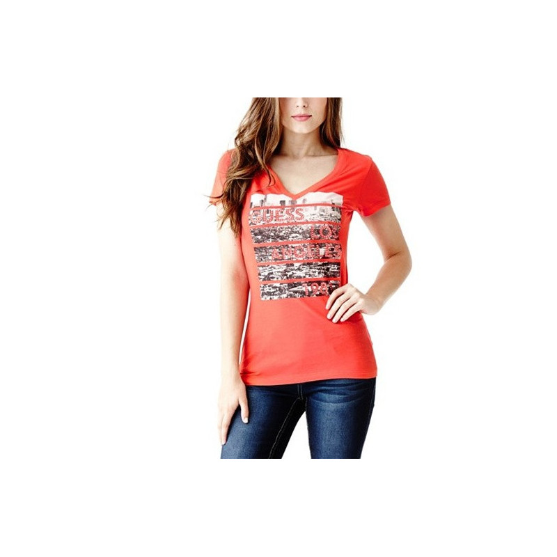 Tričko Guess Bristol červené triko