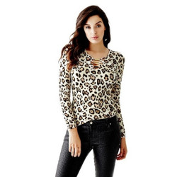 Guess halenka blůzka svetr pulovr leopardí top