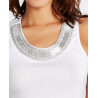 Dámské tílko Guess Asbury jeweled neck tank bílé