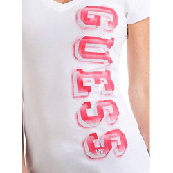 Dámské tričko Guess Cedar Logo bílé triko -sleva