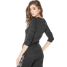 Dámské tričko Guess Amora rhinestone logo černé triko s dlouhým rukávem
