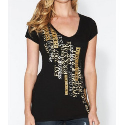 Dámské tričko G by Guess černé triko s třpytkami